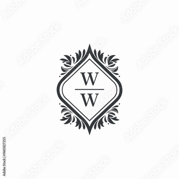 Obraz WW Initials Wedding Logo Vector Art  Icons  and Graphics