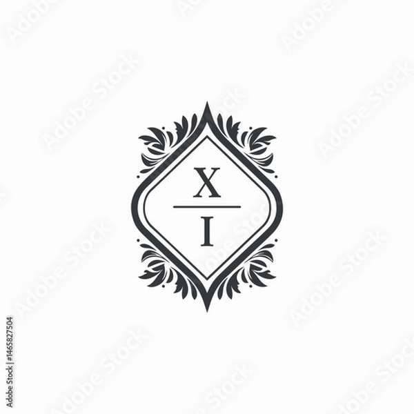 Obraz XI Initials Wedding Logo Vector Art  Icons  and Graphics