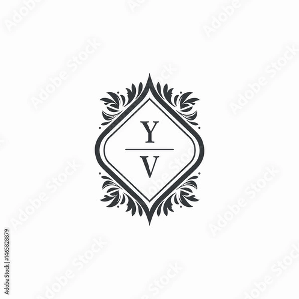 Obraz YV Initials Wedding Logo Vector Art  Icons  and Graphics