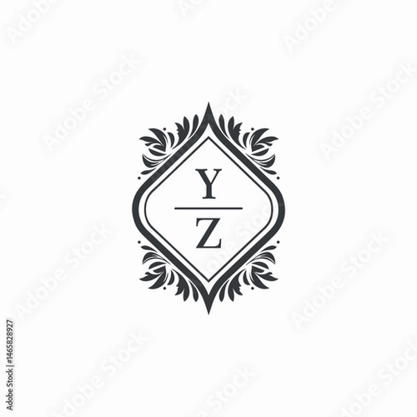 Obraz YZ Initials Wedding Logo Vector Art  Icons  and Graphics