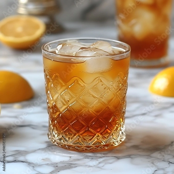 Obraz Iced tea in a patterned glass