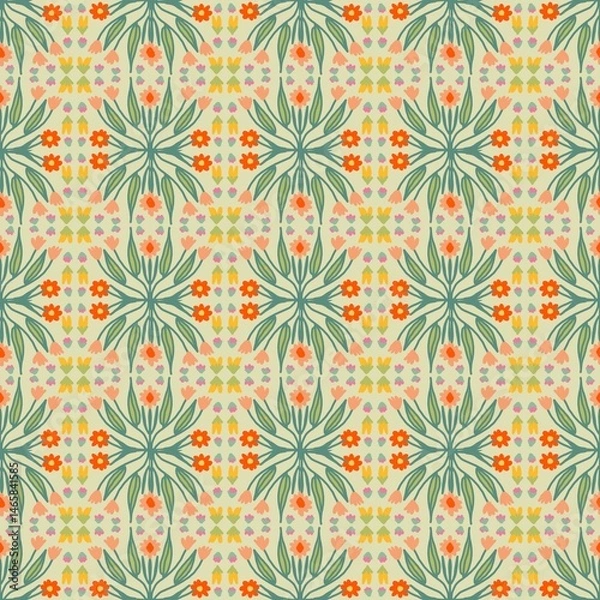 Fototapeta seamless pattern with flowers