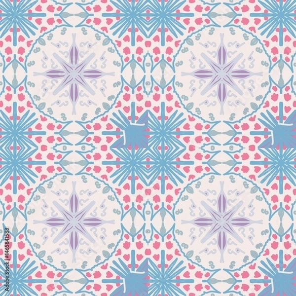 Fototapeta vector seamless pattern with snowflakes