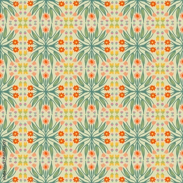 Fototapeta seamless pattern with flowers