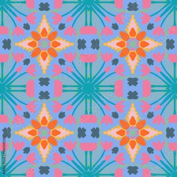Fototapeta seamless pattern with flowers