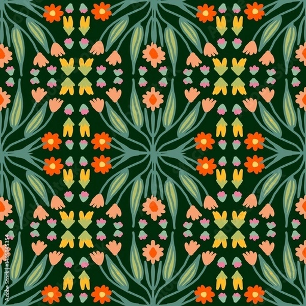 Fototapeta seamless pattern with flowers