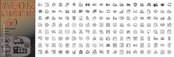 Fototapeta Warehouse & Inventory Icon Set cannot be edited already expanded and merged