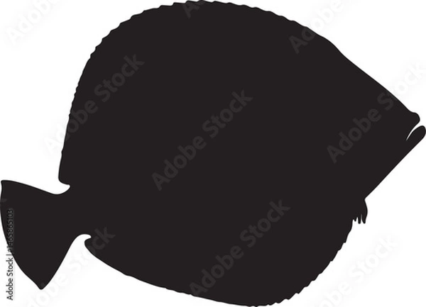 Fototapeta Flounder Vector Silhouette