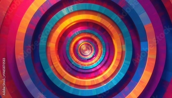 Fototapeta Interlocking circles create a visually dynamic optical illusion, geometric pattern, graphic design