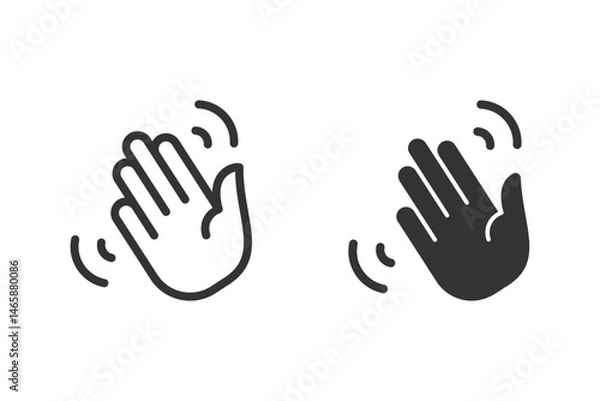 Obraz Waving hand icon set. Represents greeting, farewell, hello, hi, goodbye or acknowledgement