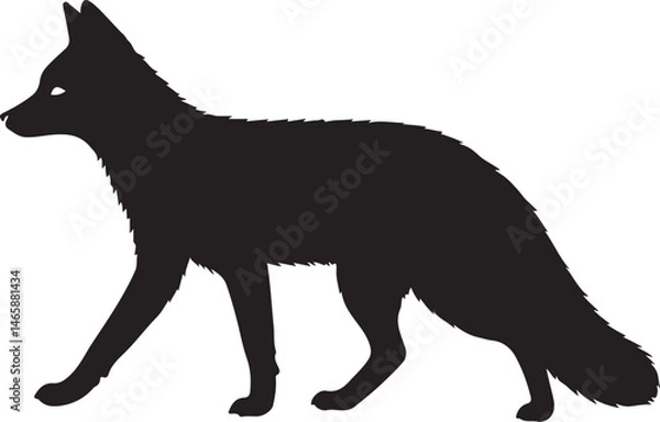 Fototapeta Patagonian Fox Vector Silhouette