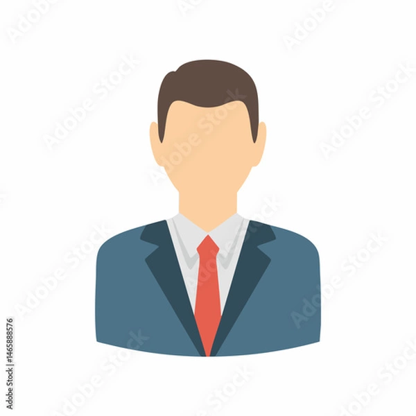 Obraz Vector Illustration Faceless Man in Suit and Tie. Vector Image