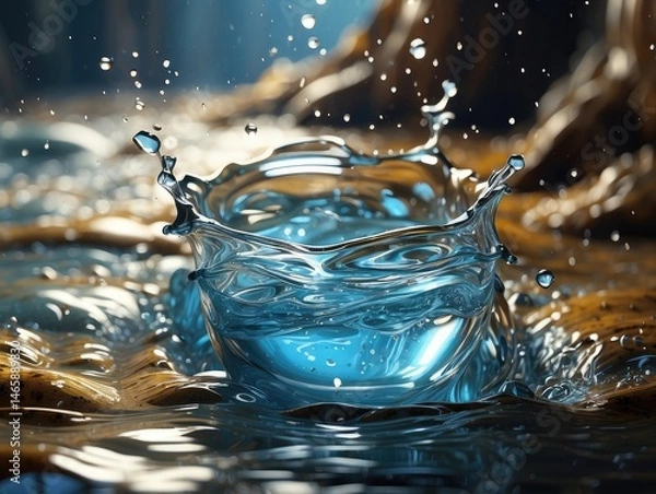 Fototapeta "Protecting Our Planet: Clean Water in Caring Hands – World Water Day"