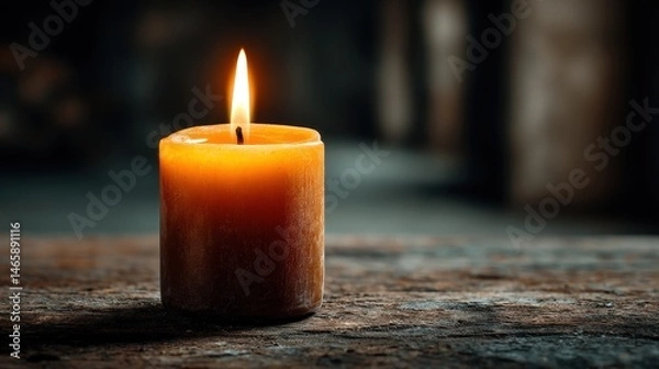 Obraz Peaceful Candlelit Scene Evoking Loneliness and Reflection