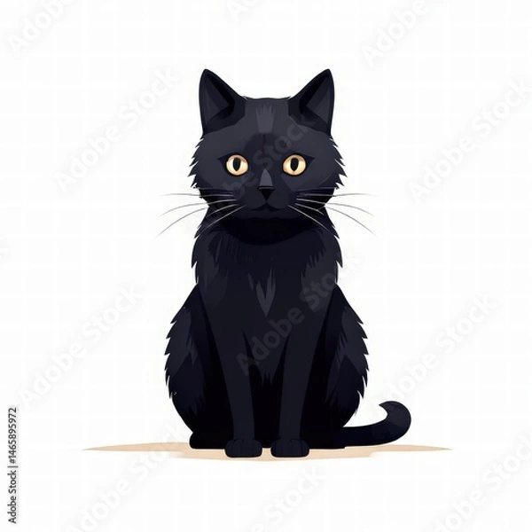 Fototapeta an AI Image Generator, Black Cat Illustration