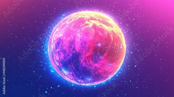 Obraz Abstract glowing planet