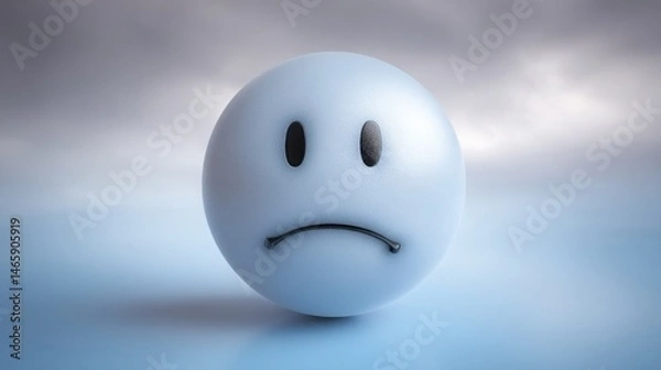 Fototapeta Sad expression representing emotion-aligned sales concept focused on trust-led conversion in digital marketing