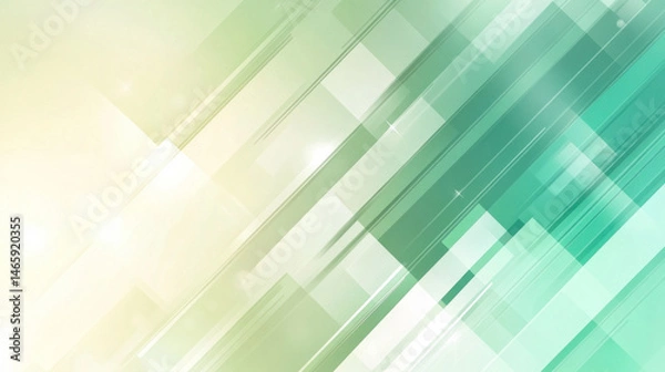 Obraz A green and white background with a lot of squares and lines. The background is very bright and clean