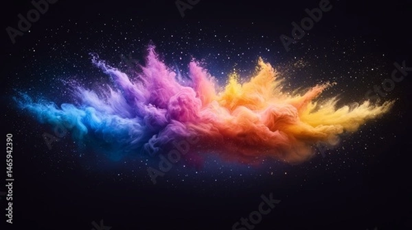 Fototapeta Vibrant cosmic cloud of colorful swirling smoke