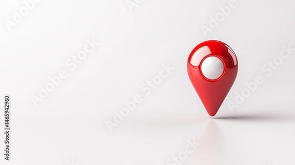 Fototapeta 3D red location pin on a minimalist background