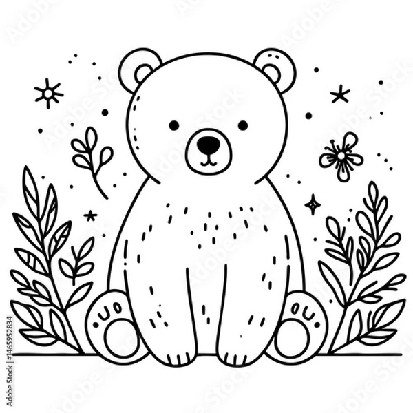 Obraz Adorable Polar Bear Cub Illustration