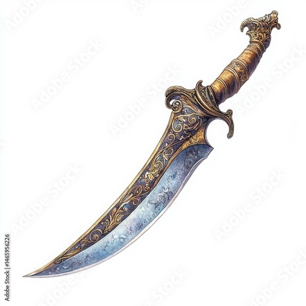 Fototapeta Ornate Dagger with Intricate Design and Decorative Handle Details