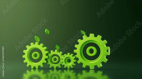 Obraz 3D eco gear system driving growth and success