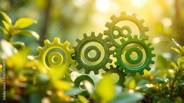 Obraz 3D eco gear system driving growth and success