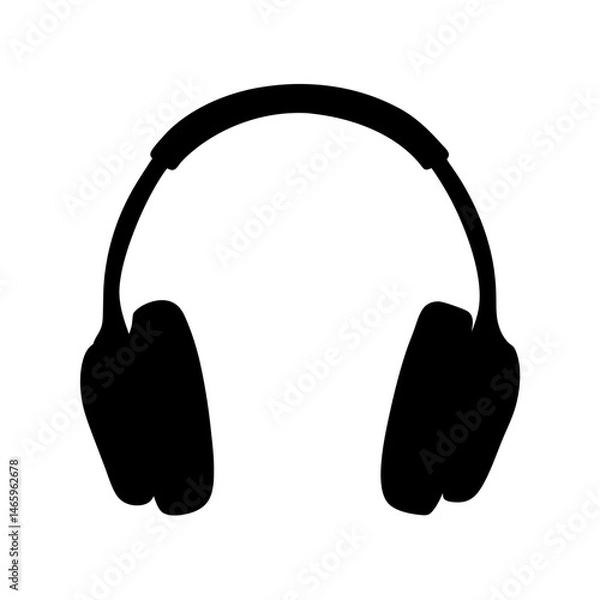 Fototapeta headphones vector silhouette icon - ideal for business, office, or remote work graphics.