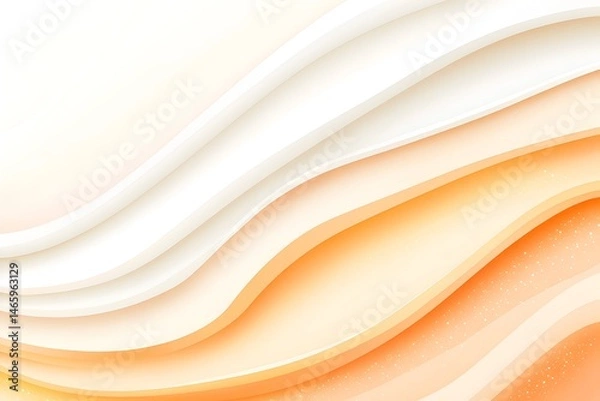 Fototapeta Abstract background with layered, wavy shapes in soft, warm peach and cream tones.  Subtle texture adds depth