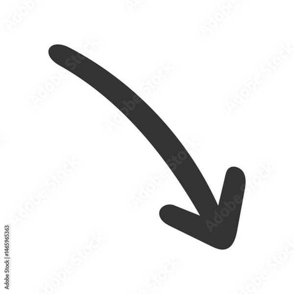 Fototapeta Hand-drawn Arrow Icon for Casual UI and Notes