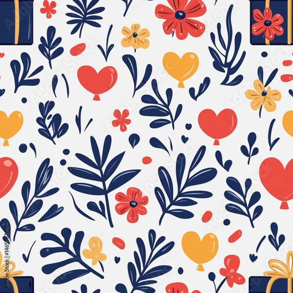 Obraz Memphis colorful style seamless pattern. Creative minimalist style art background for children or trendy design with basic shapes. Simple childish scribble backdrop white background