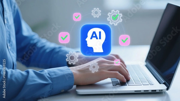 Fototapeta AI-Powered Productivity Streamlining Workflows with Artificial Intelligence