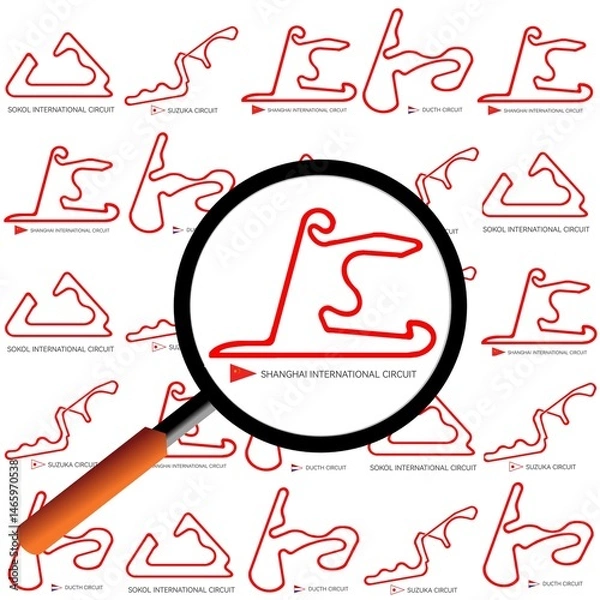 Fototapeta search engine optimization. China race circuit. Vector illustration 