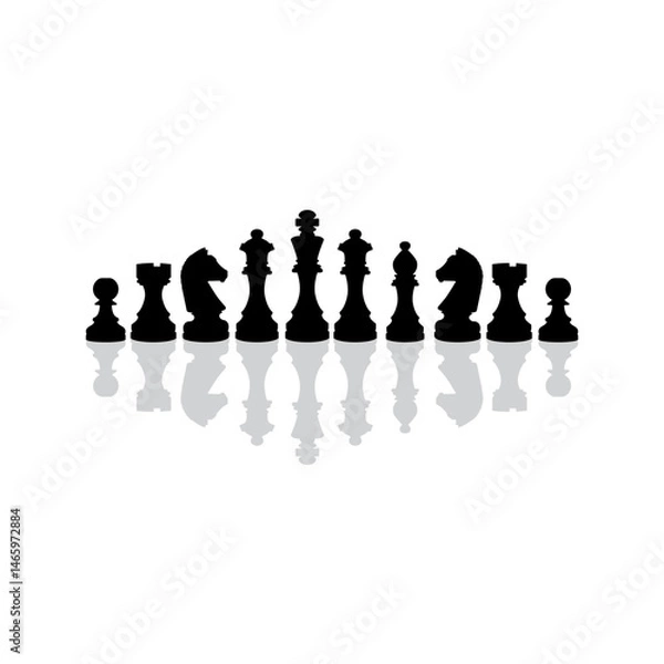 Fototapeta vector illustration of chess pieces in a game