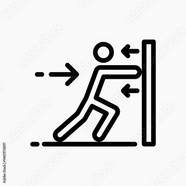 Obraz Design Illustration graphic of Work and Force icon with line style. Suitable for UI, mobile design, web design, etc.