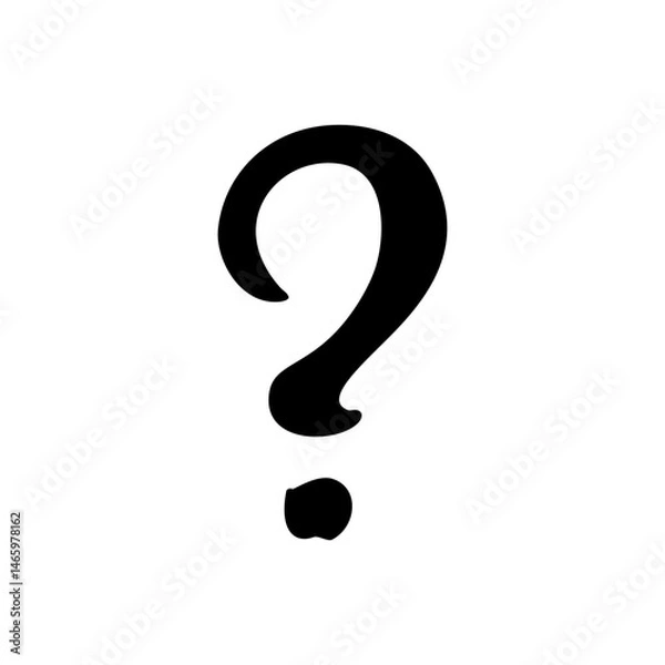 Fototapeta question mark symbol vector illustration with dynamic shape black color white background