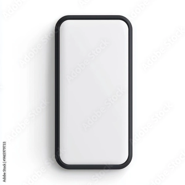 Fototapeta Minimalist Smartphone Design on White Background with Black Frame