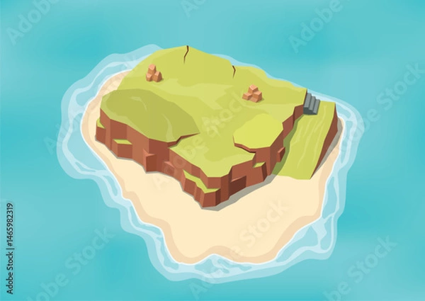 Fototapeta Beautiful isometric nature island