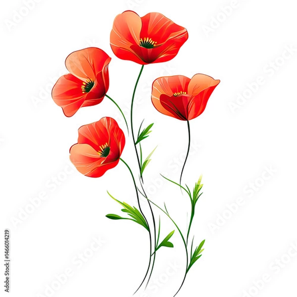 Obraz Three vibrant poppies