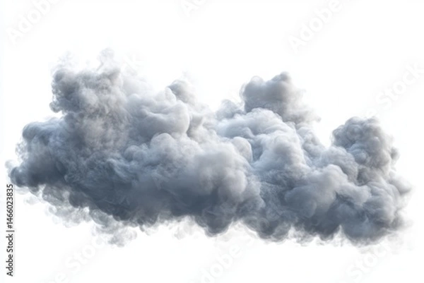 Fototapeta Massive, textured cloud formation against a stark white background.