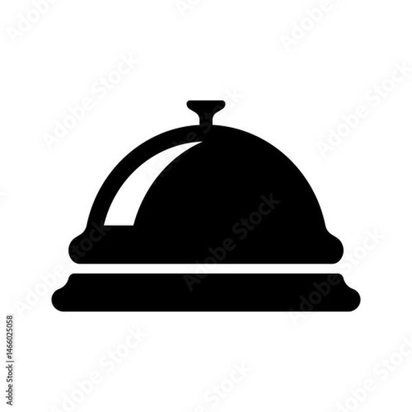 Fototapeta Simple hotel desk bell icon isolated on white background.