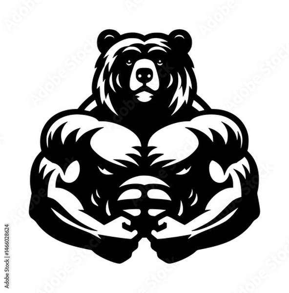 Obraz bear head human bodybuilder vector 