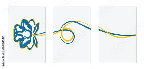 Obraz flower flow abstract minimalist line wall art design