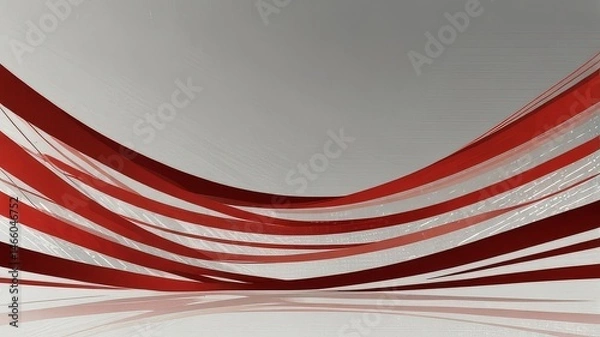 Obraz Abstract Red and Gray Wave Design Background