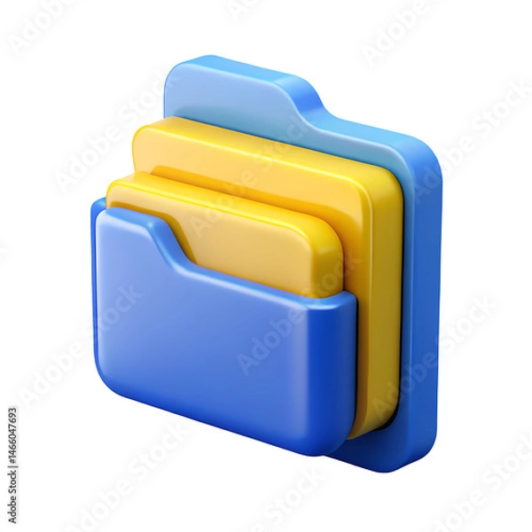 Fototapeta Colorful 3D Cartoon Camera Icon on transparent background