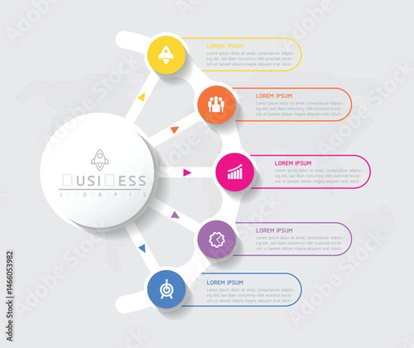 Obraz Vector business Presentation Connecting Steps Infographic Template