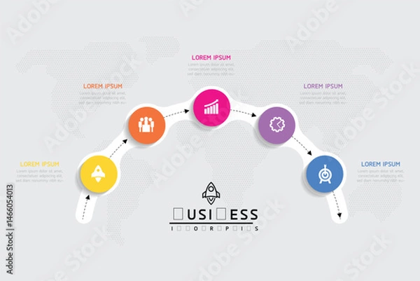 Obraz Vector business Presentation Connecting Steps Infographic Template