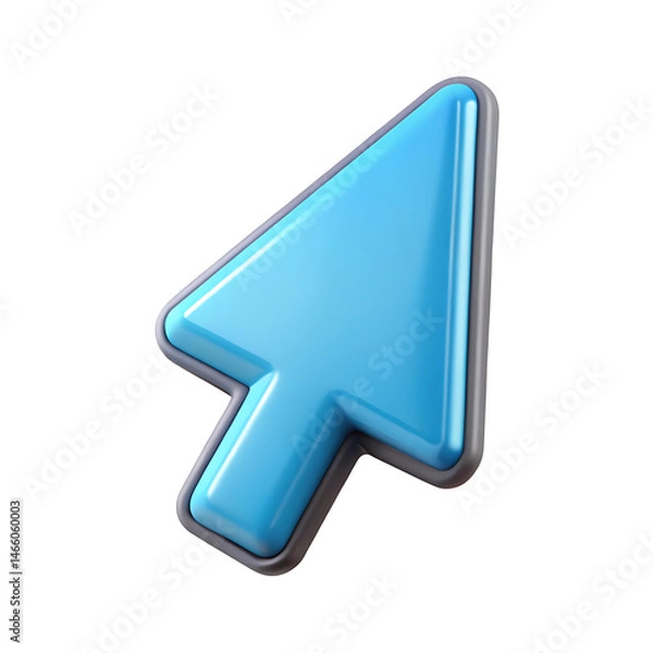 Fototapeta Cursor icon 3d isolated on transparent background. Cut out