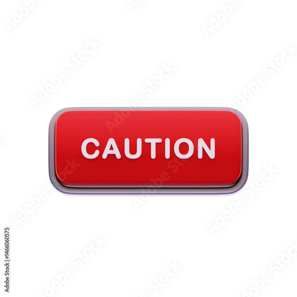 Obraz Caution Label Red CTA Button